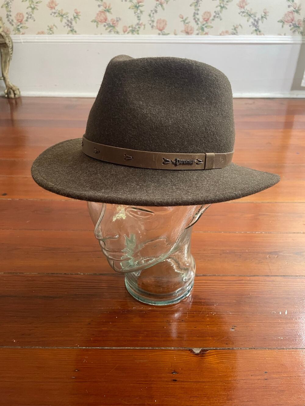 Diefenthal & Sohn 1940 Fedora Brasil Wool Felt Hat Olive Brown Small S
